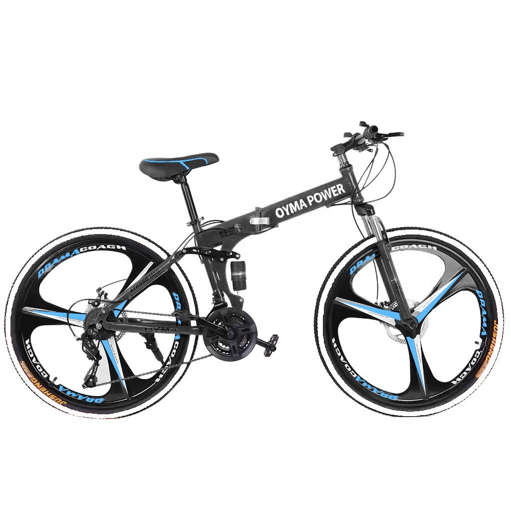 26in Folding Mountain Bike Shimanos 21 Speed Bicycle Full Suspension MTB Bikes