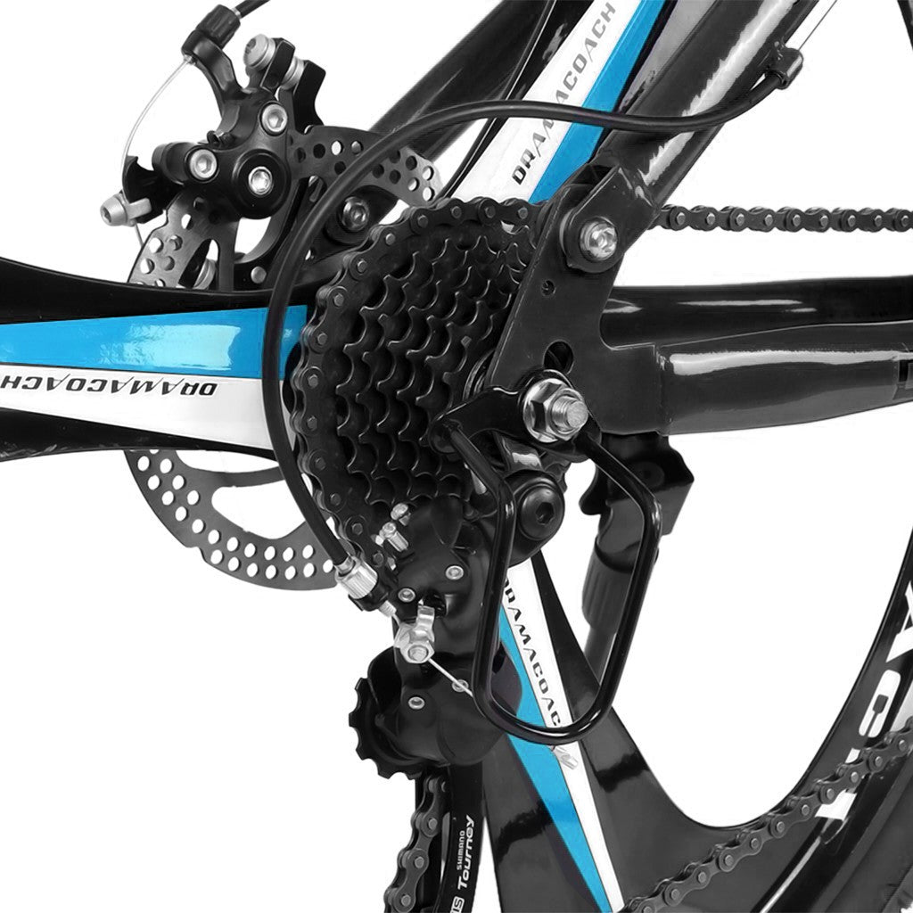 26in Folding Mountain Bike Shimanos 21 Speed Bicycle Full Suspension MTB Bikes