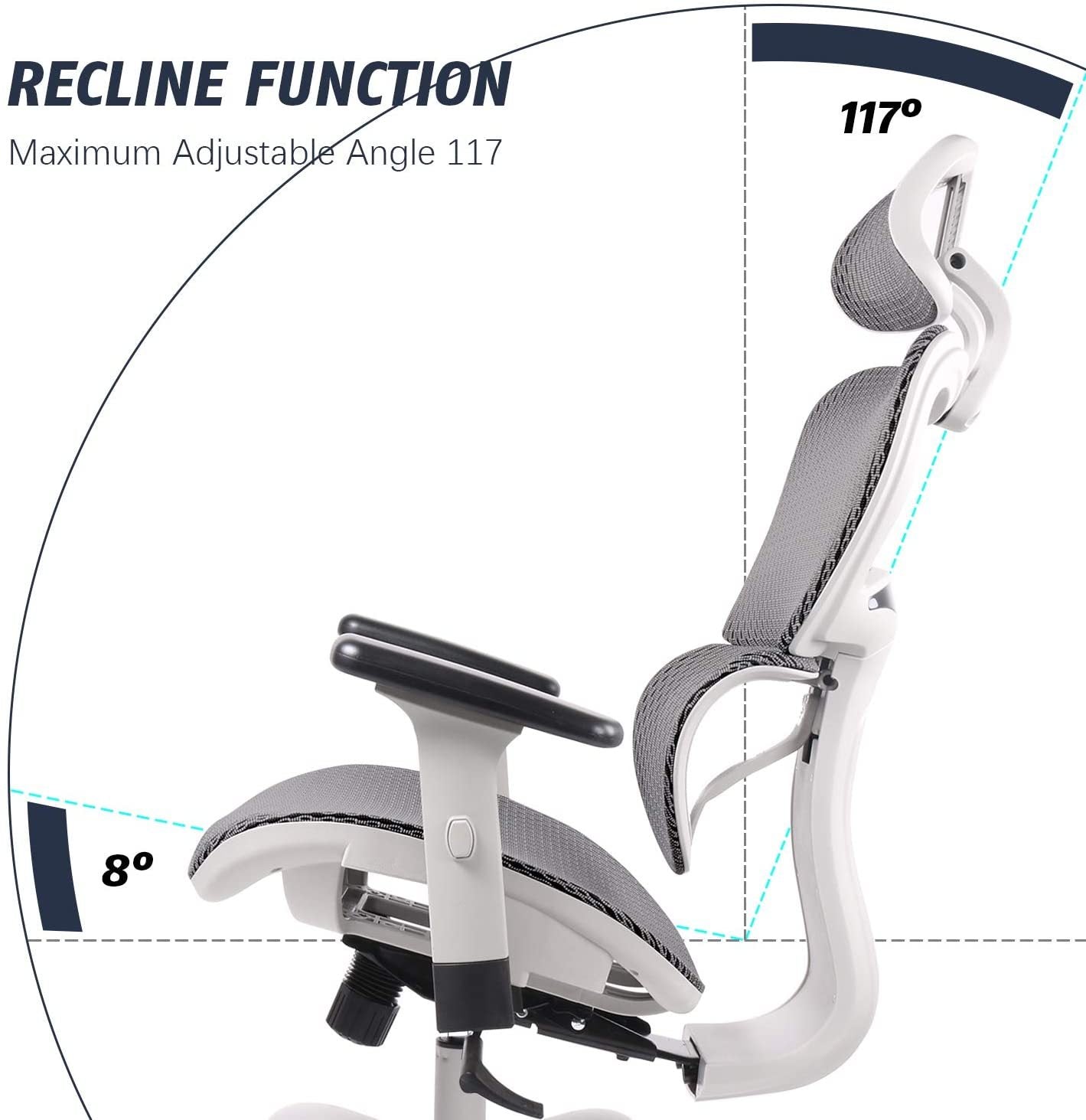 Ergonomic High Back Adjustable Office Chair-GREY