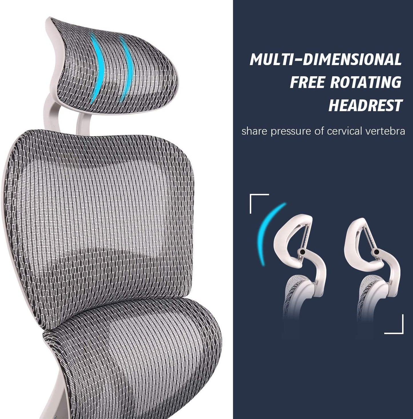 Ergonomic High Back Adjustable Office Chair-GREY