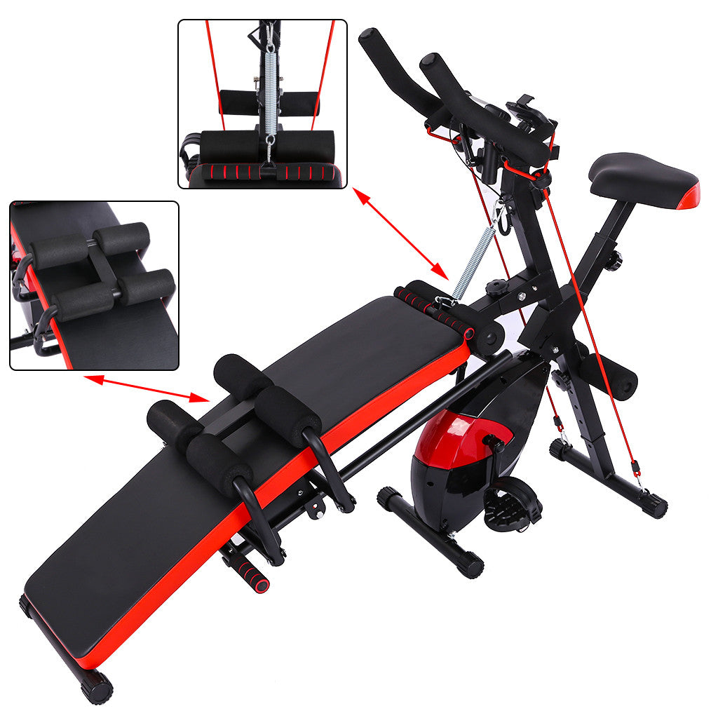 Combination Fitness Machine Indoor Cycling Bike Abdominal Trainers Push Ups Workout Beauty Waist Sit-up Exerciser Home Trainer
