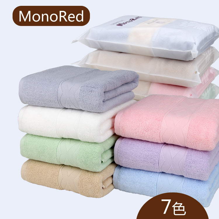 Combed satin file cotton bath towels/ 7 plain bath towels, skin-friendly staining OEM
