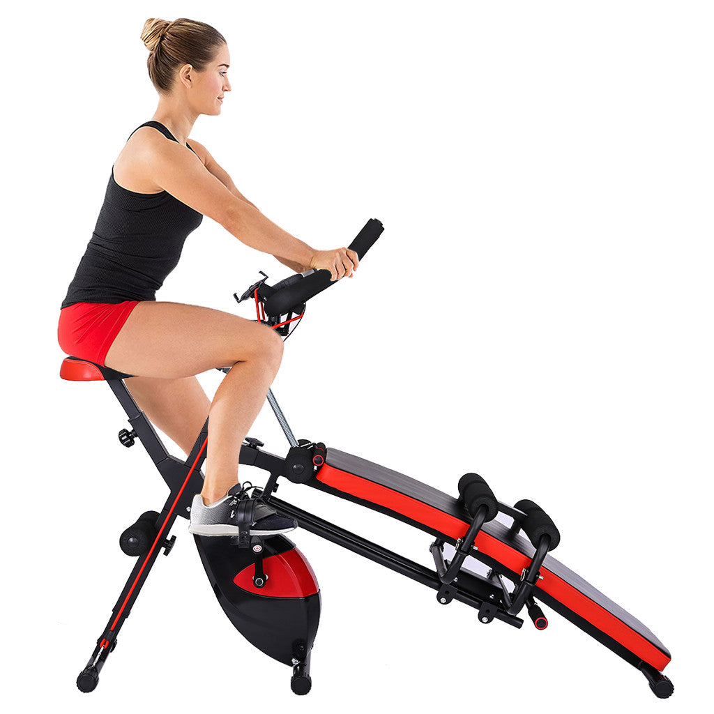 Combination Fitness Machine Indoor Cycling Bike Abdominal Trainers Push Ups Workout Beauty Waist Sit-up Exerciser Home Trainer