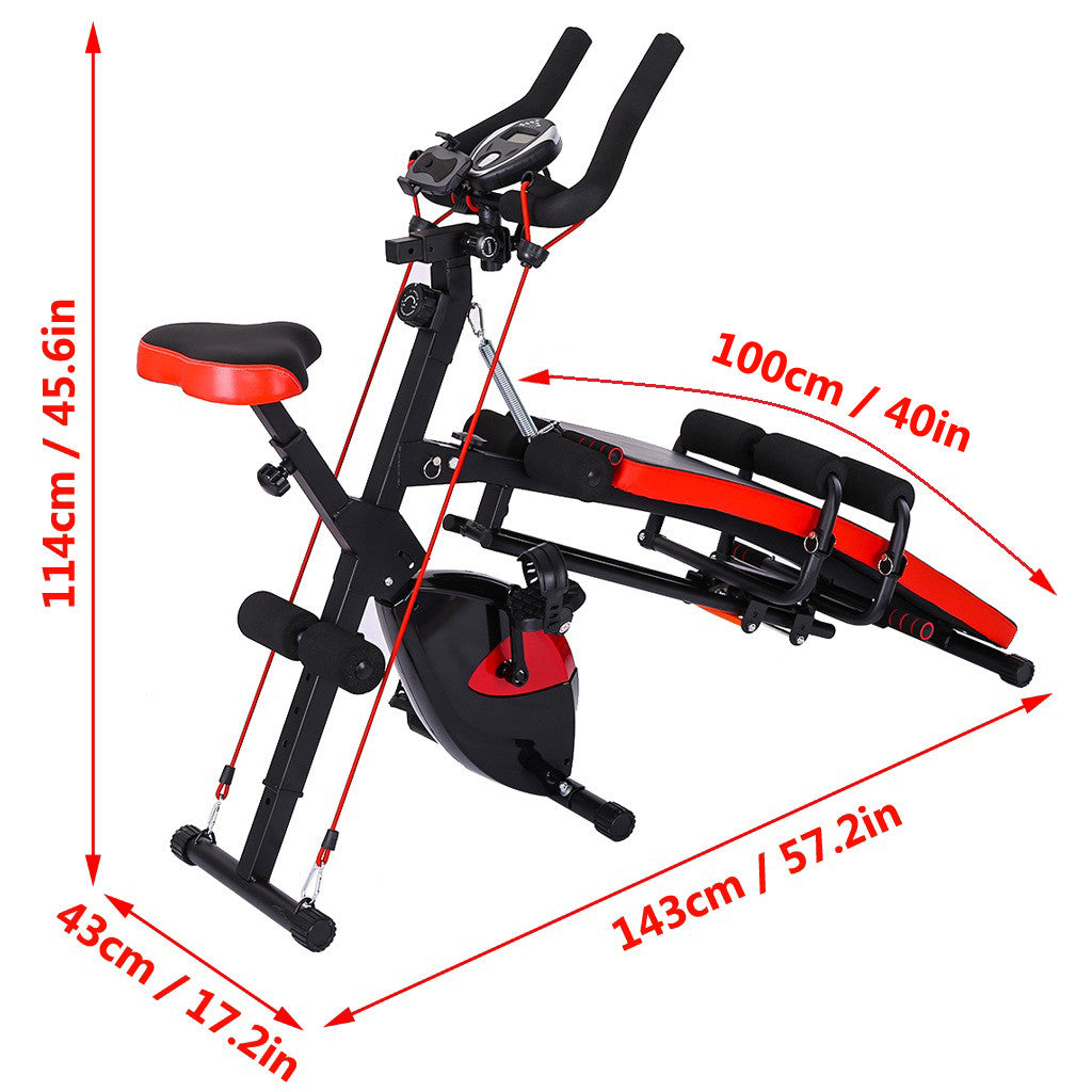 Combination Fitness Machine Indoor Cycling Bike Abdominal Trainers Push Ups Workout Beauty Waist Sit-up Exerciser Home Trainer