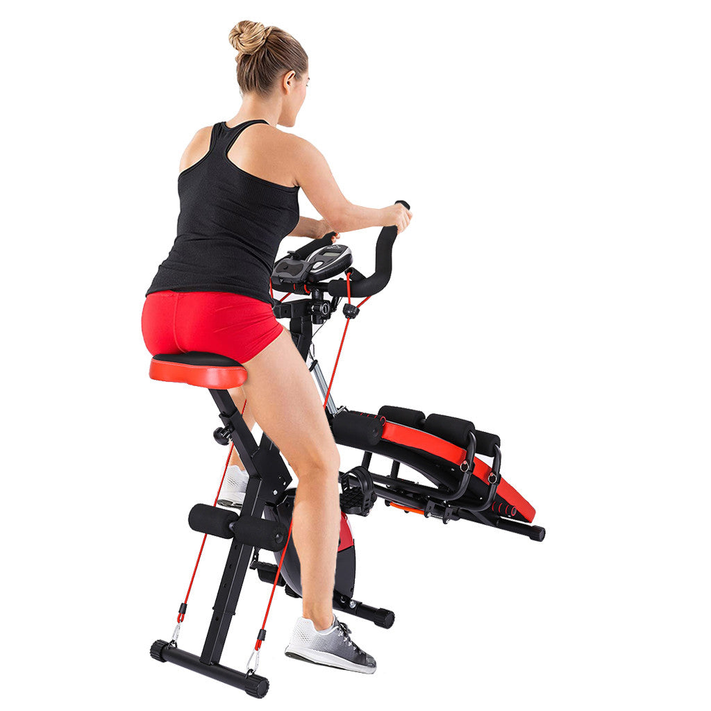 Combination Fitness Machine Indoor Cycling Bike Abdominal Trainers Push Ups Workout Beauty Waist Sit-up Exerciser Home Trainer