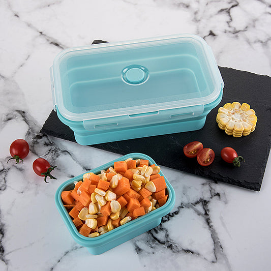 FDA silicone foldable microwave storage lunch box set