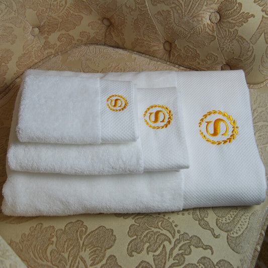 Five-star hotel Towels Cotton White Brave Spiral Towels Thick Pure Cotton