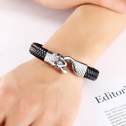 Stainless Steel Snake Scalp Bracelet Men's Jewelry