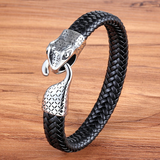 Stainless Steel Snake Scalp Bracelet Men's Jewelry