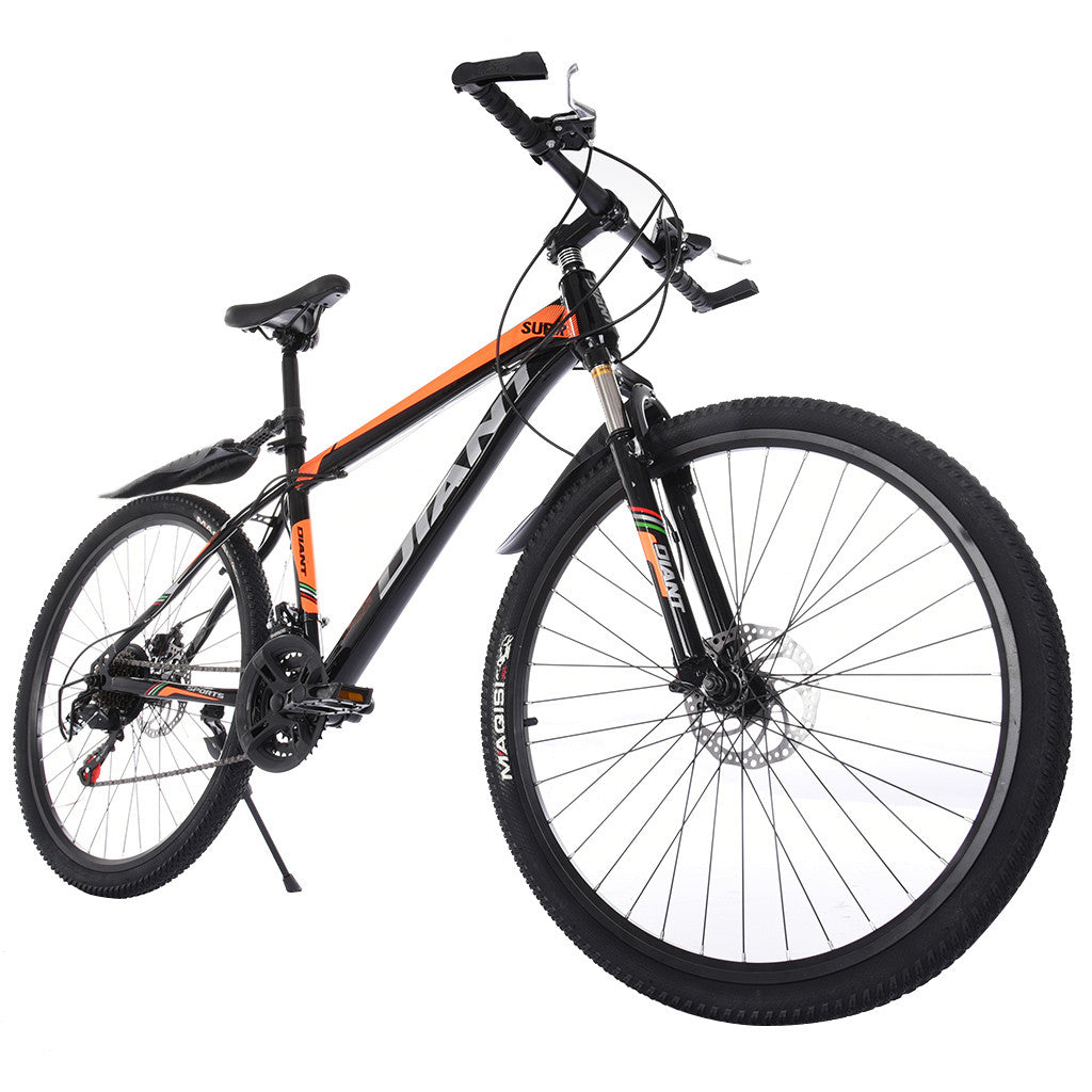 26in Bicycle 21 Speed Carbon Steel Mountain Bike Full Suspension MTB