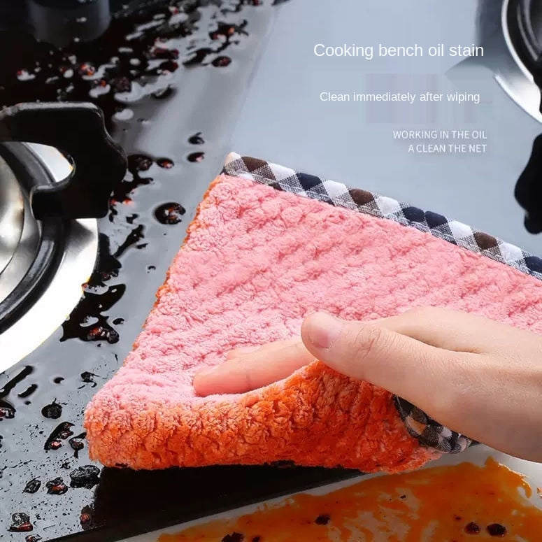 Absorbent Kitchen daily dish towel, dish cloth, kitchen rag, non-stick oil, thickened table cleaning cloth