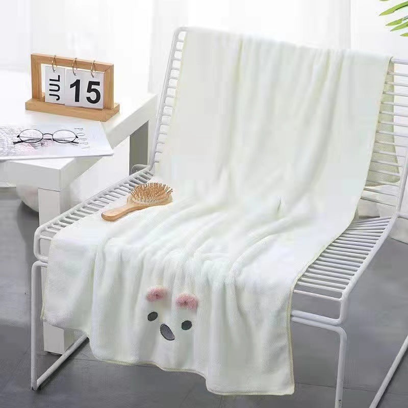 Manufacturers wholesale coral velvet bath towel rabbit ears towel bath towel cartoon cute bath towel soft and comfortable