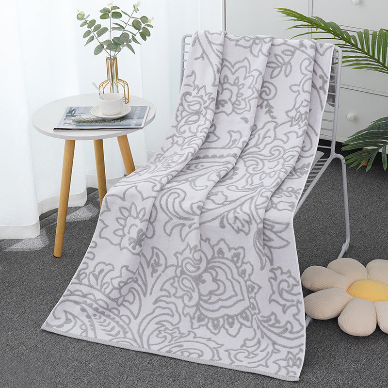 Printed cotton adult bath towel jacquard gauze men's ladies bath towel bath