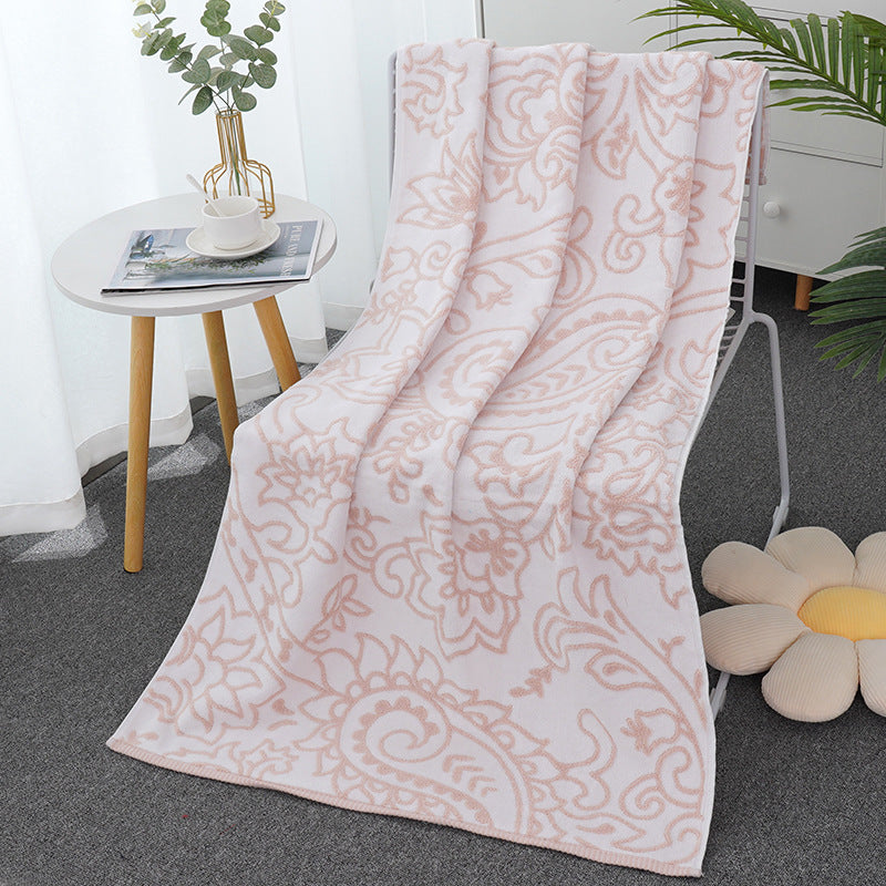 Printed cotton adult bath towel jacquard gauze men's ladies bath towel bath