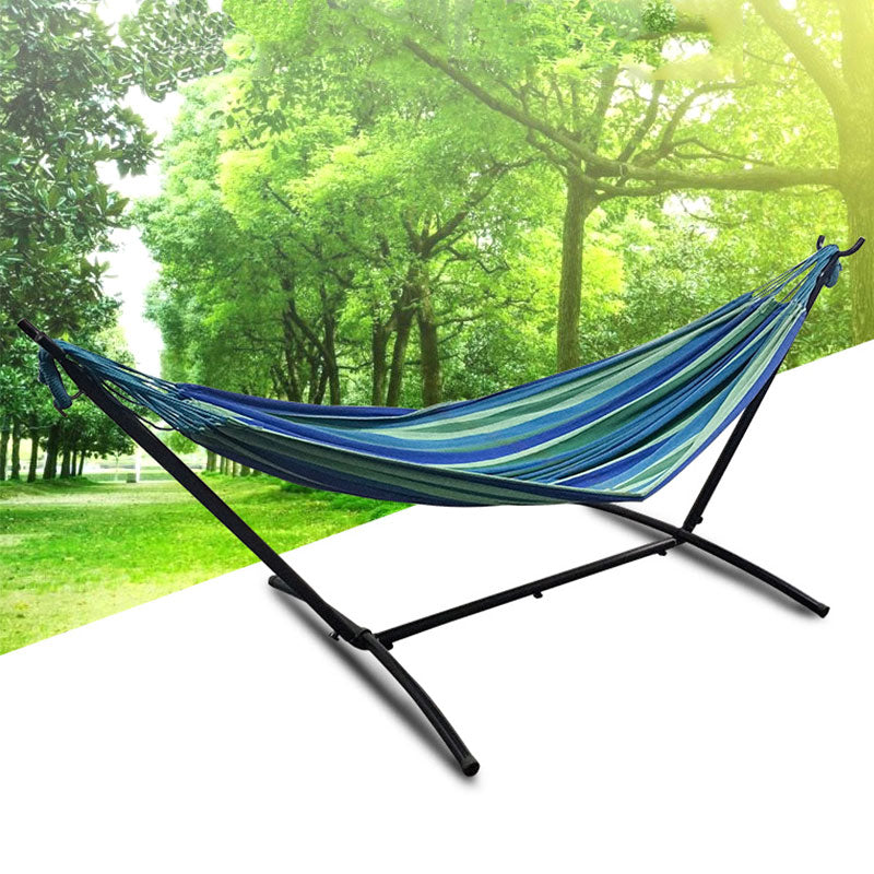 Portable Canvas Hammock Stand Portable Multifunctional Practical Outdoor Garden Swing Hammock Single Hanging Chair Bed Leisure Camping Travel