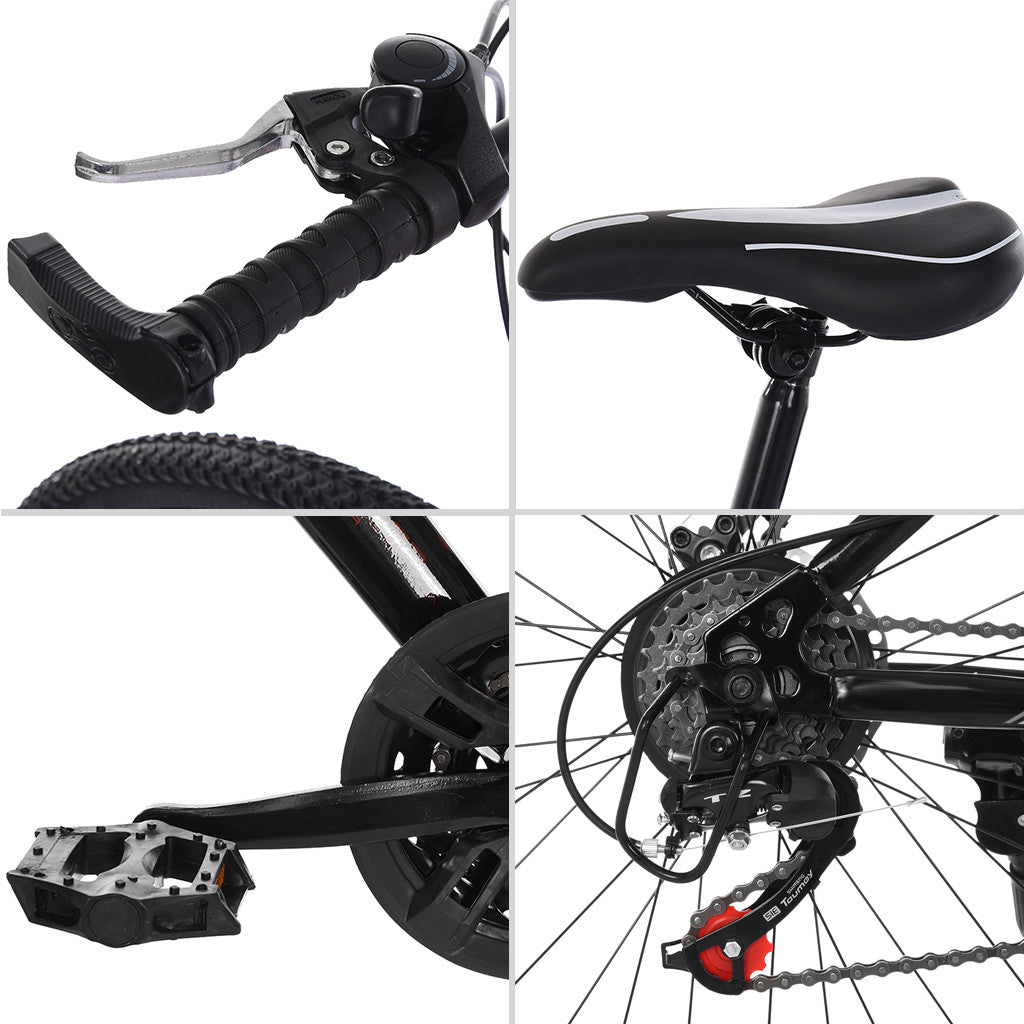 26in Bicycle 21 Speed Carbon Steel Mountain Bike Full Suspension MTB