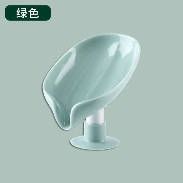 Leaf Shape Soap Box Drain Sponge Tray