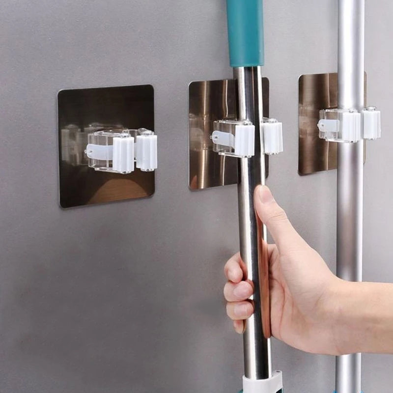 Adhesive Multi-Purpose  Wall Mounted Mop Organizing Holder